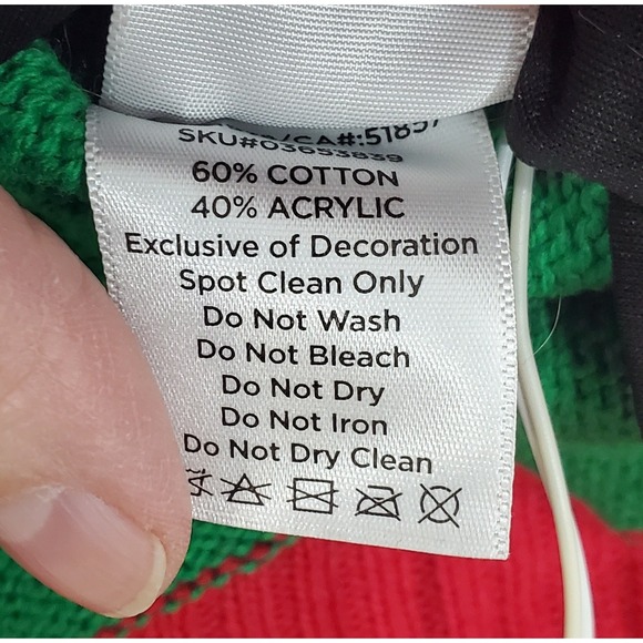 Bob Ross Ugly Christmas Sweater Mens XL Happy Little Christmas Lights Up NWT - Picture 7 of 11